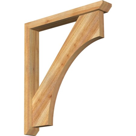 Ekena Millwork Westlake Slat Rough Sawn Bracket w/ Offset Brace, Western Red Cedar, 4"W x 28"D x 32"H BKT0402X28X32WTL06RWR